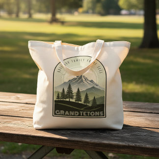 Retro Mountain Family Vacation Green ID1136 Tote Bag