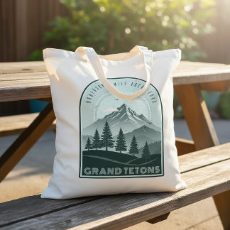 Retro Mountain Family Vacation Teal ID1136 Tote Bag