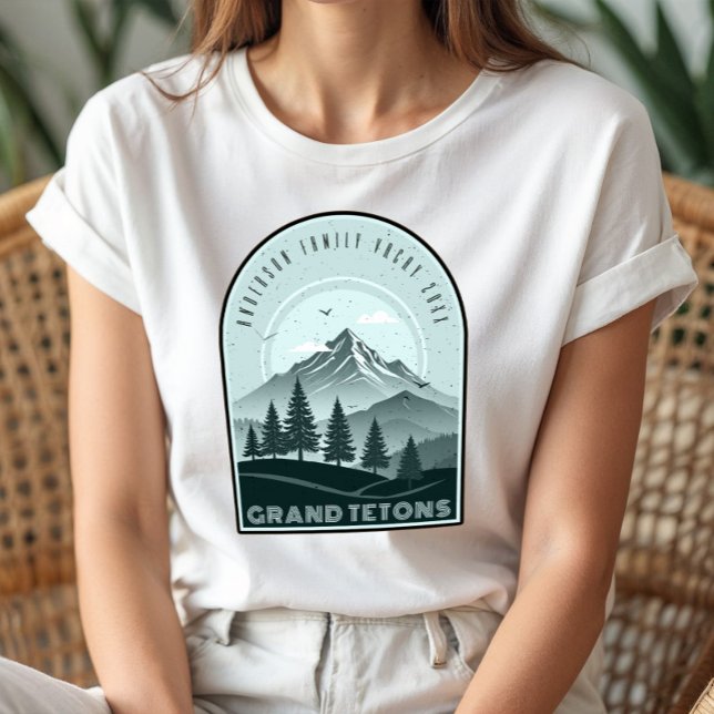 Retro Mountain Family Vacation Teal ID1136 Tri-Blend Shirt (Creator Uploaded)