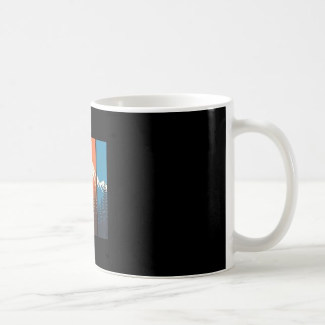 Retro Mountain Forest Sunset Landscape Nature Coffee Mug (Right)