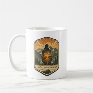 Retro Mountain Hiking Sunrise Coffee Mug