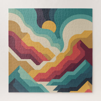 Retro Mountain Landscape Jigsaw Puzzle | VinPuzzle