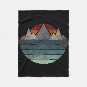 Retro Mountain Outdoors - Hiking, Camping, Rock Cl Fleece Blanket