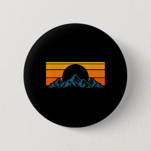 Retro Mountain Silhouette 6 Cm Round Badge