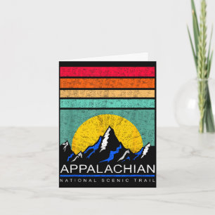 Retro mountain silhouette appalachian trail card