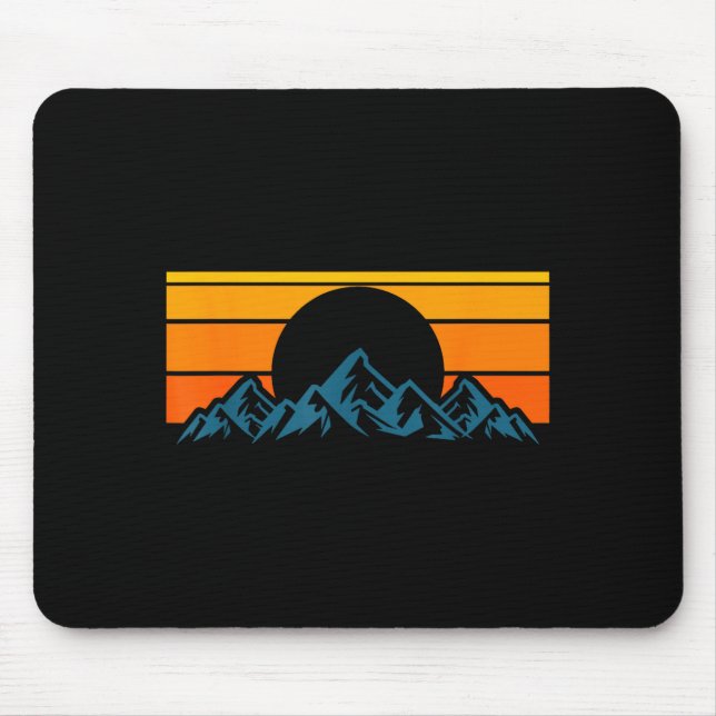 Retro Mountain Silhouette Mouse Pad (Front)