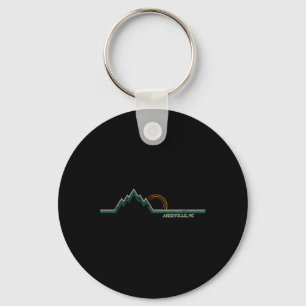 Retro Mountains Asheville  Key Ring