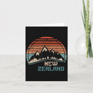 Retro Mountains New Zealand  Card