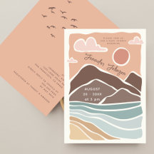 Retro Mountains Watercolor Outdoor Baby Shower