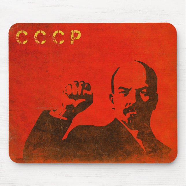 Retro Mousepad with Vintage Lenin USSR Print (Front)