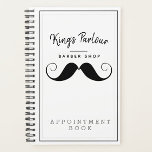 Retro Moustache Barber Shop Appointment Book / Planner