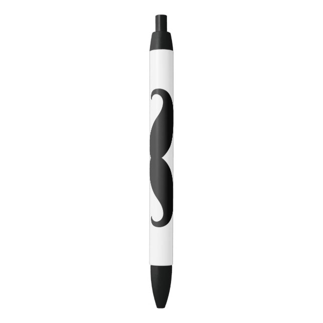 Retro Moustache Black Ink Pen (Front Vertical)