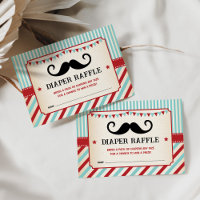 Retro Moustache Little Gentleman Baby Diaper Raffl