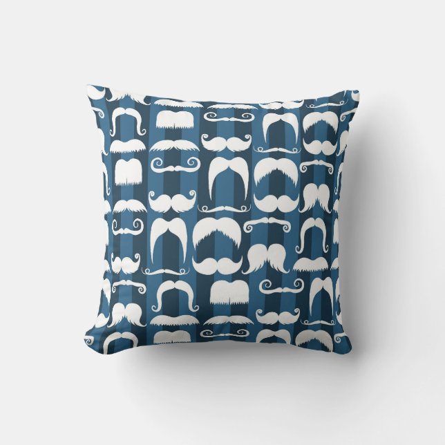Retro Moustache Pattern Cushion (Front)