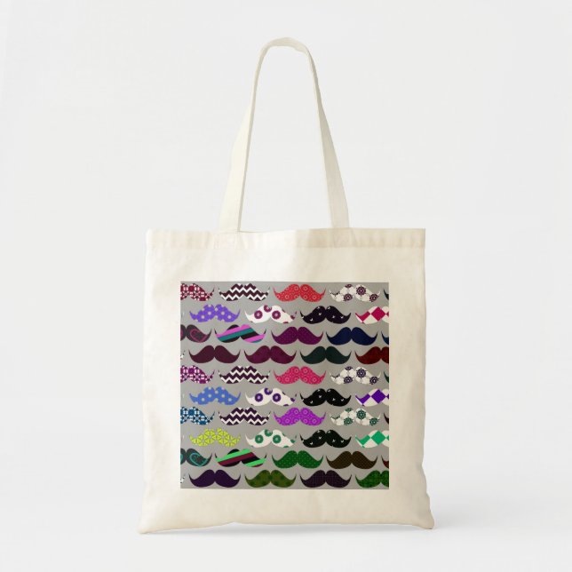 Retro Moustache Pattern Tote Bag (Front)