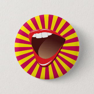 RETRO MOUTH 6 CM ROUND BADGE