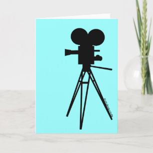 Retro Movie Camera Silhouette Card