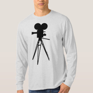 Retro Movie Camera Silhouette Men's Shirt