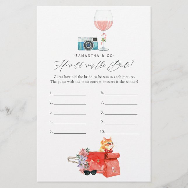 Retro Movie Christmas Bridal Shower Game (Front)