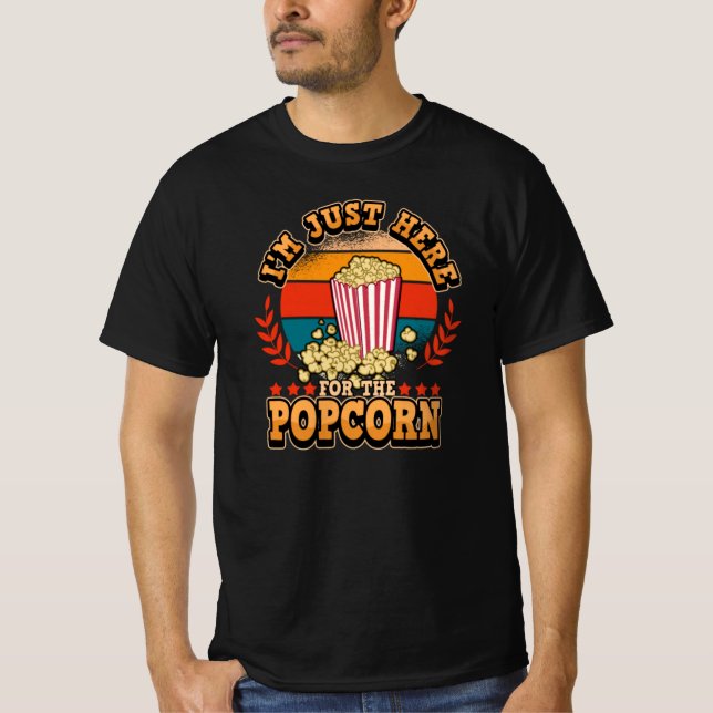 Retro Movie Cinema Movie Popcorn Funny Saying T-Shirt (Front)