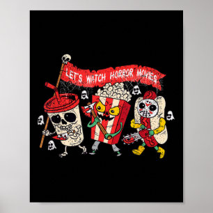 Retro Movie Concessions Let's Watch Horror Movies  Poster