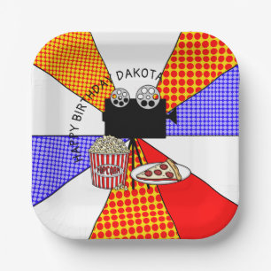 Retro Movie Night Birthday Party     Paper Plate