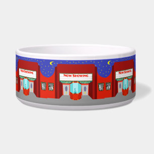 Retro Movie Theatre Ceramic Pet Bowl