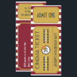 Retro Movie Ticket Any Age Birthday Party Invitation<br><div class="desc">Vintage retro VIP cinema pass birthday party customisable to your event specifics.</div>