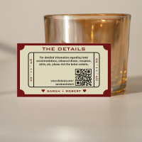 Retro Movie Ticket Stub QR Code Wedding Details