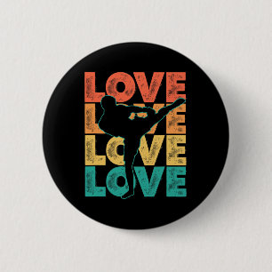 Retro Muay Thai Love Word Theme Graphic Design Kic 6 Cm Round Badge