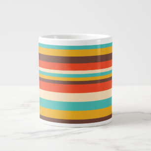 Retro Multi-Stripe Pattern Jumbo Mug