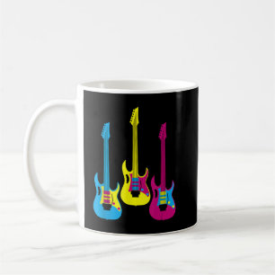 Retro Multicolor CMYK Electric Guitar Graphic Lead Coffee Mug