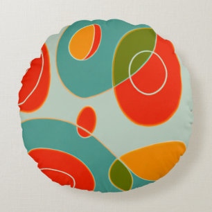 Retro Multicolor   Round Cushion