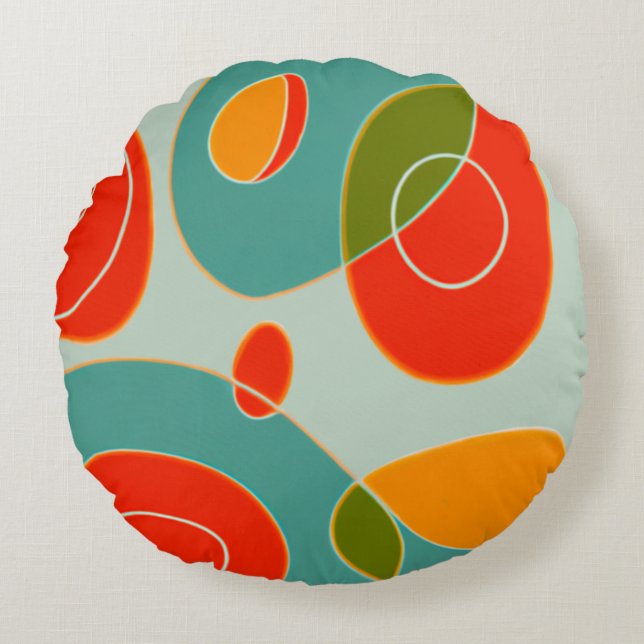 Retro Multicolor   Round Cushion (Front)