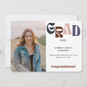 Retro Multicolor Typography Photo 2022 Graduation Announcement