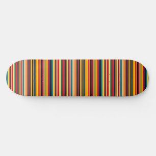 Retro Multicolour Stripe Modern Skateboard Deck