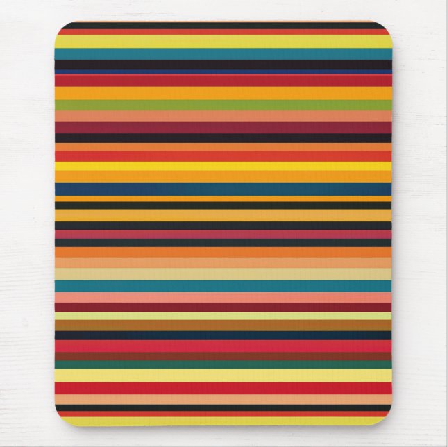 Retro Multicoloured Stripe Modern Mouse Pad  (Front)