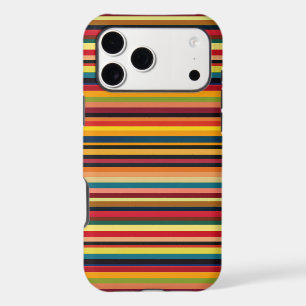 Retro Multicoloured Stripes Print iPhone Case