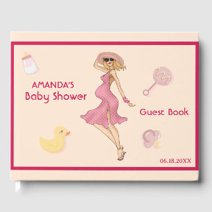 Retro Mum Blonde 2 Baby Shower Party  Guest Book