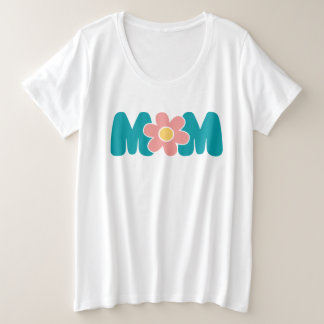 Retro Mum Flower Plus Size T-Shirt