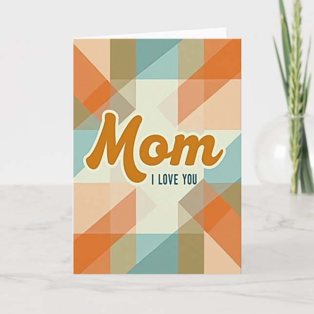 Retro Mum I Love You Card (Front)