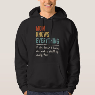 Retro Mum Knows Everything Women Mother's Day Hoodie
