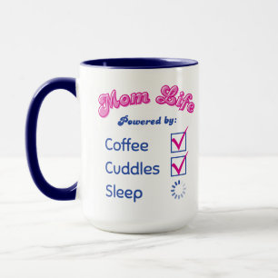 Retro Mum Life Powered by Coffee & Cuddles Mug