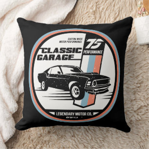 Retro Muscle Car Revival Tee Cushion