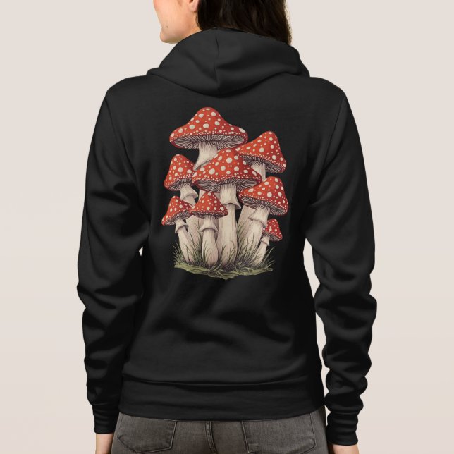 Retro Mushroom Cluster Art - Women’s Zip-Up Hoodie (Back)