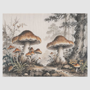 Retro Mushroom Forest Cottagecore Tissue Paper