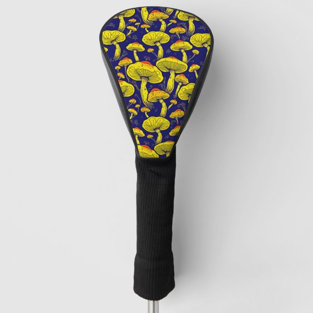 Retro Mushroom Golf Head Cover – Vibrant & Unique (Front)