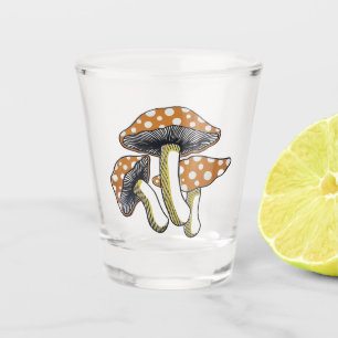 Retro mushrooms  shot glass