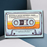 Retro Music 80s Audio Cassette Men 50th Birthday Invitation<br><div class="desc">50th birthday party ideas for men: a music themed birthday party invitation for music lovers featuring a hand-drawn sketch of a cassette tape. These 50th birthday party invitations for men with a music theme can be easily and fully customised, printable or available for instant download. A perfect 80s nostalgia 50th...</div>