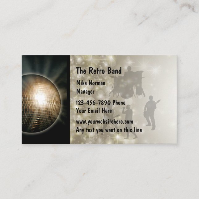 Retro Music Band Business Card (Front)